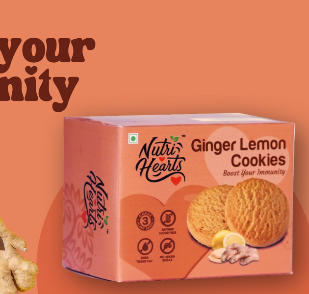 Nutri Hearts Ginger Lemon Cookies (Pack of 4)