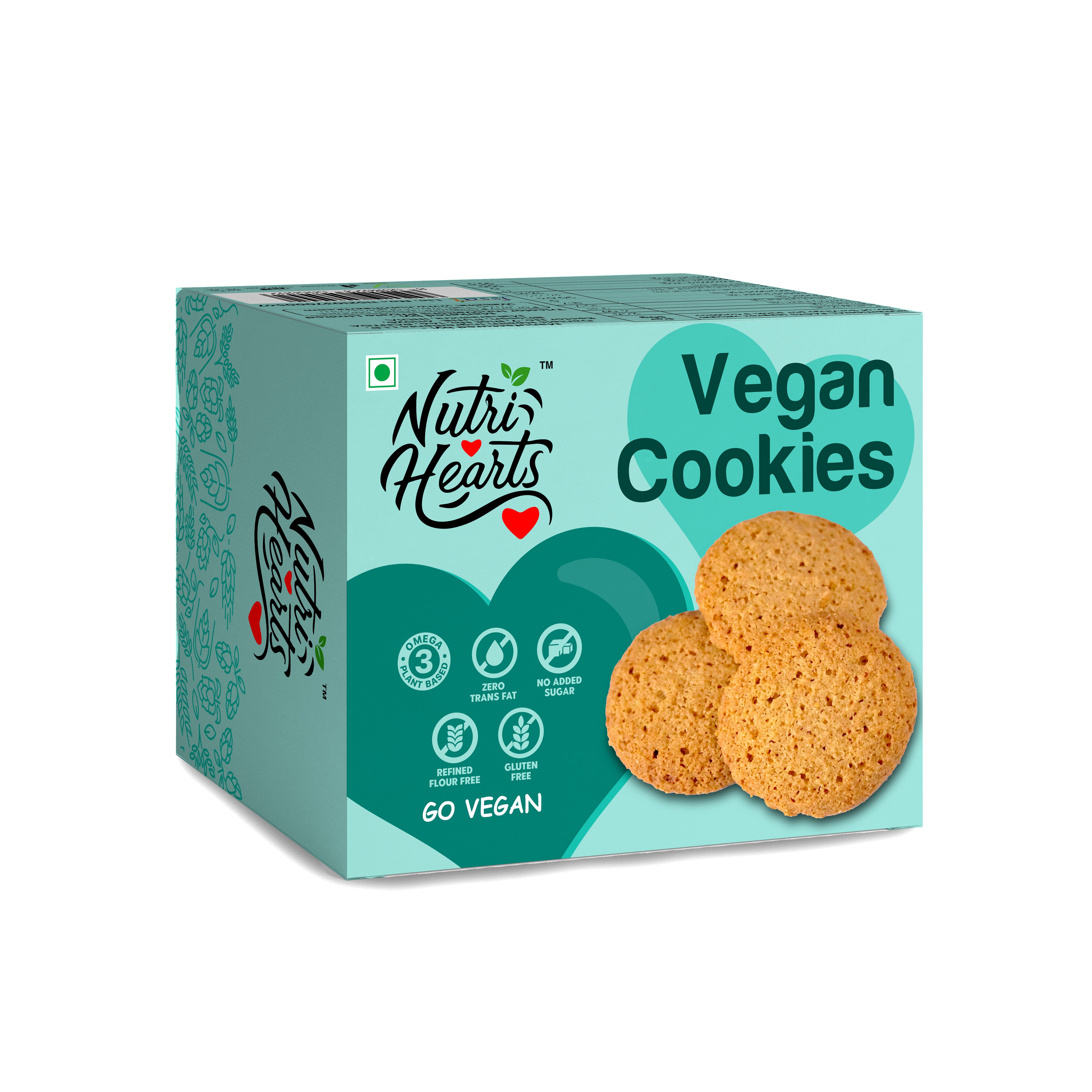 Nutri Hearts Cookies (Assorted Set) - Moringa, Cinnamon Turmeric, Vegan and Ginger Lemon