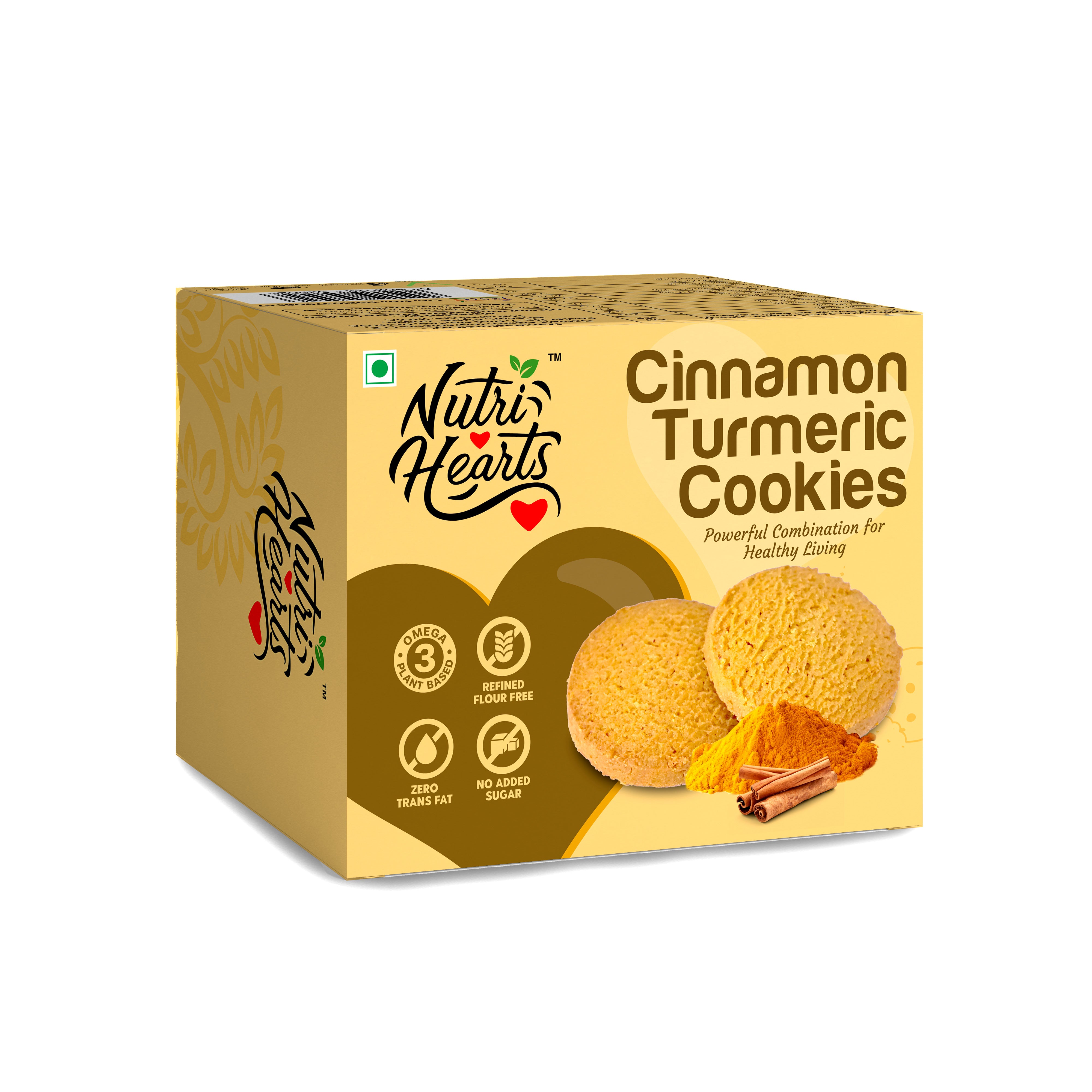 Nutri Hearts Cookies (Assorted Set) - Moringa, Cinnamon Turmeric, Vegan and Ginger Lemon