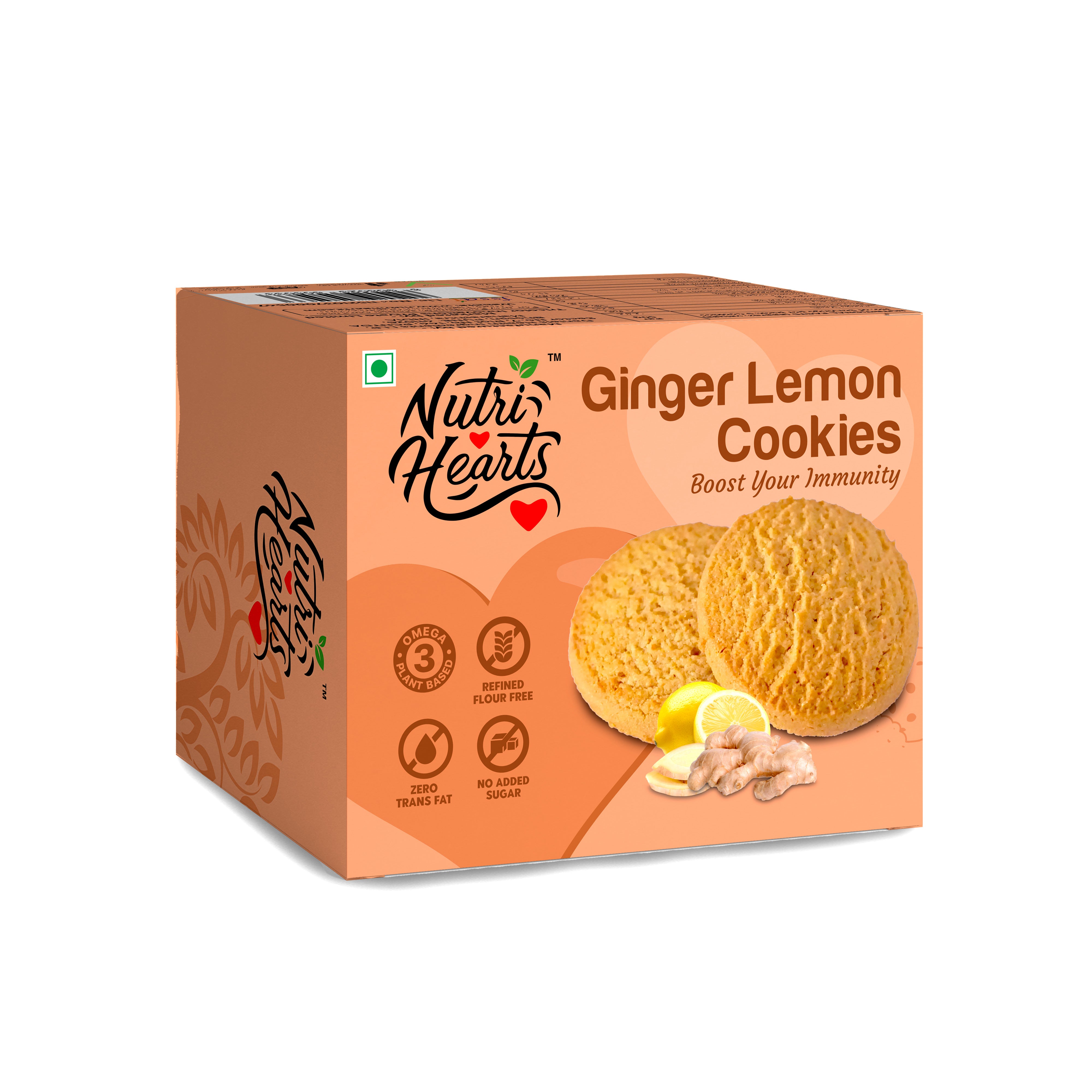 Nutri Hearts Ginger Lemon Cookies