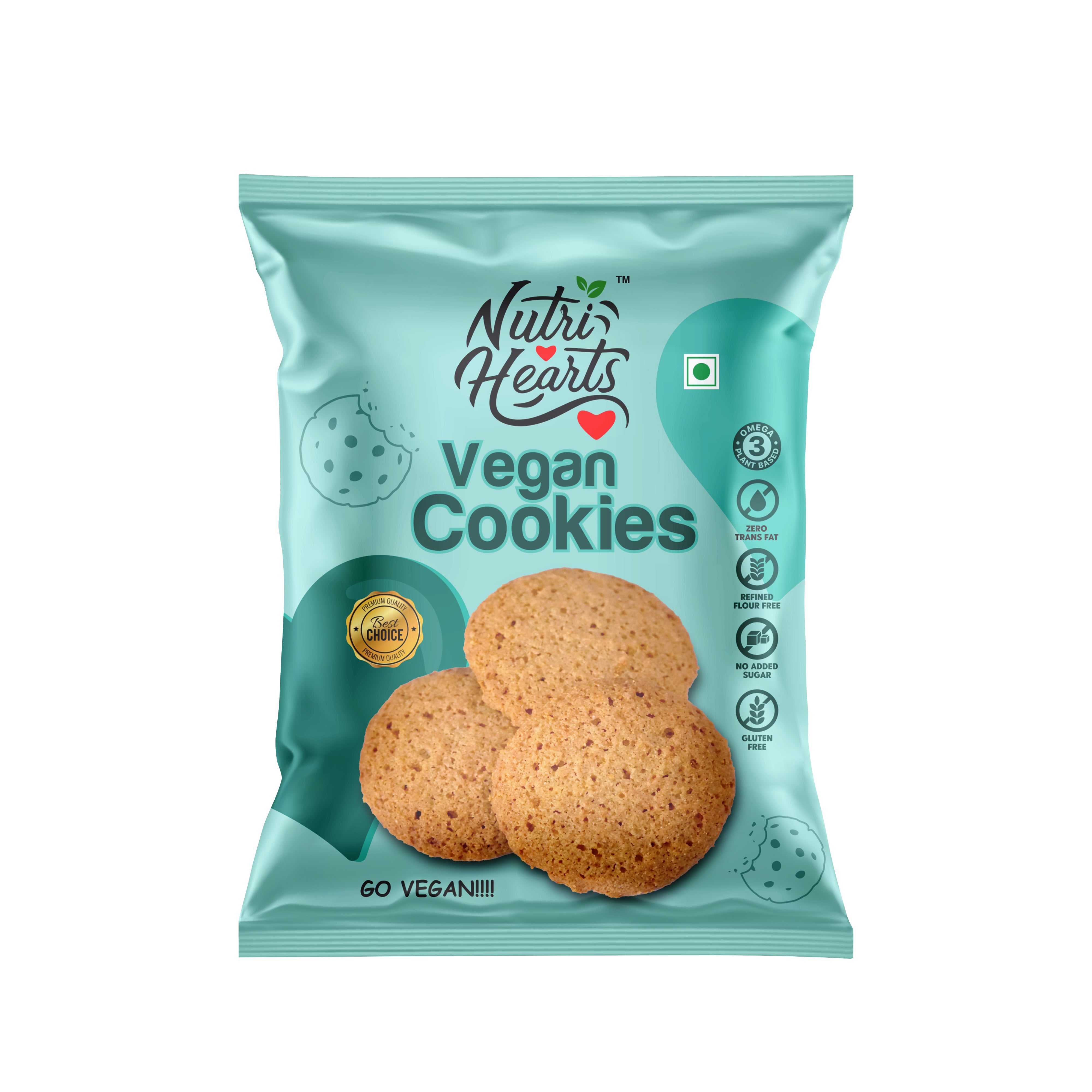 Nutri Hearts Cookies (Assorted Set) - Moringa, Cinnamon Turmeric, Vegan and Ginger Lemon