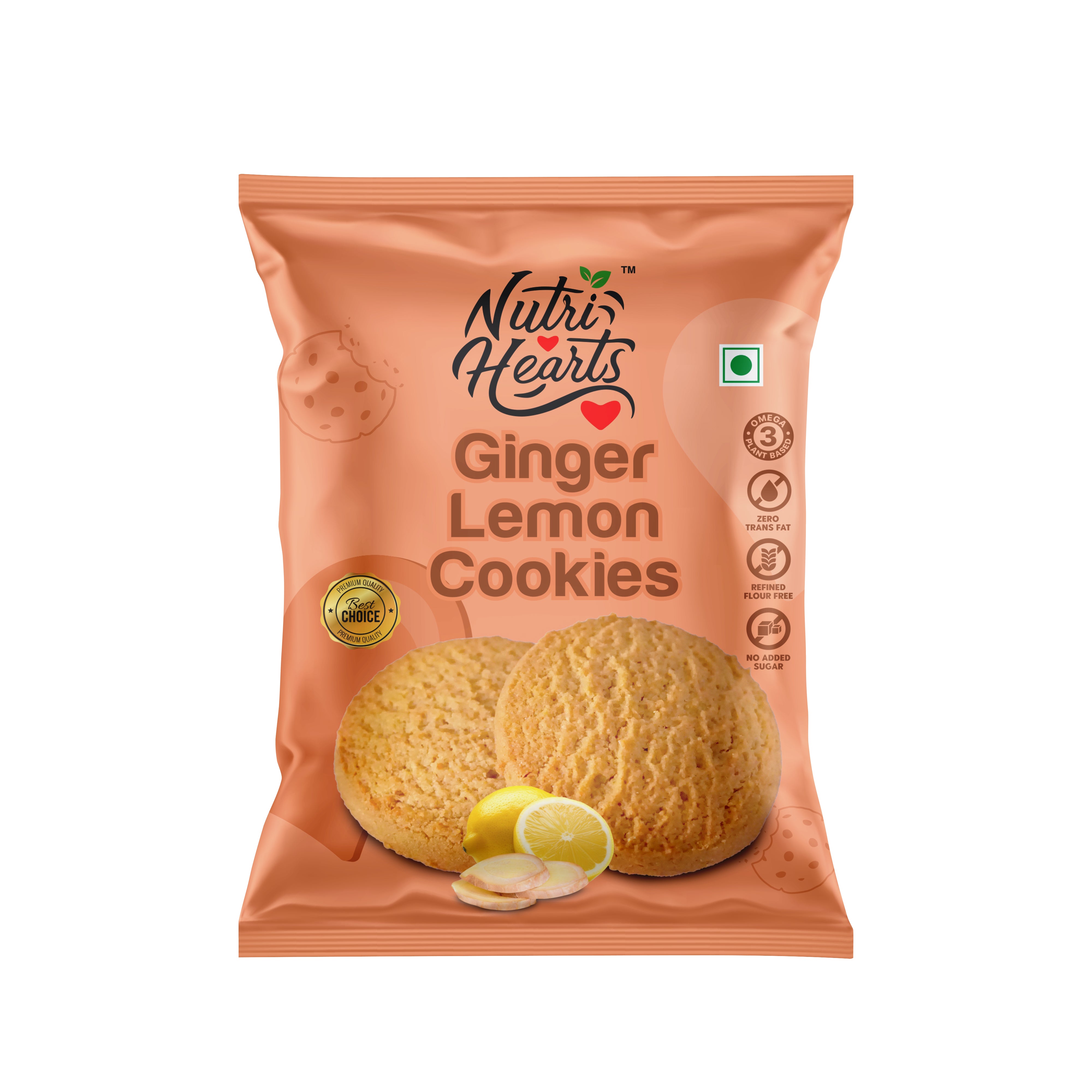 Nutri Hearts Ginger Lemon Cookies