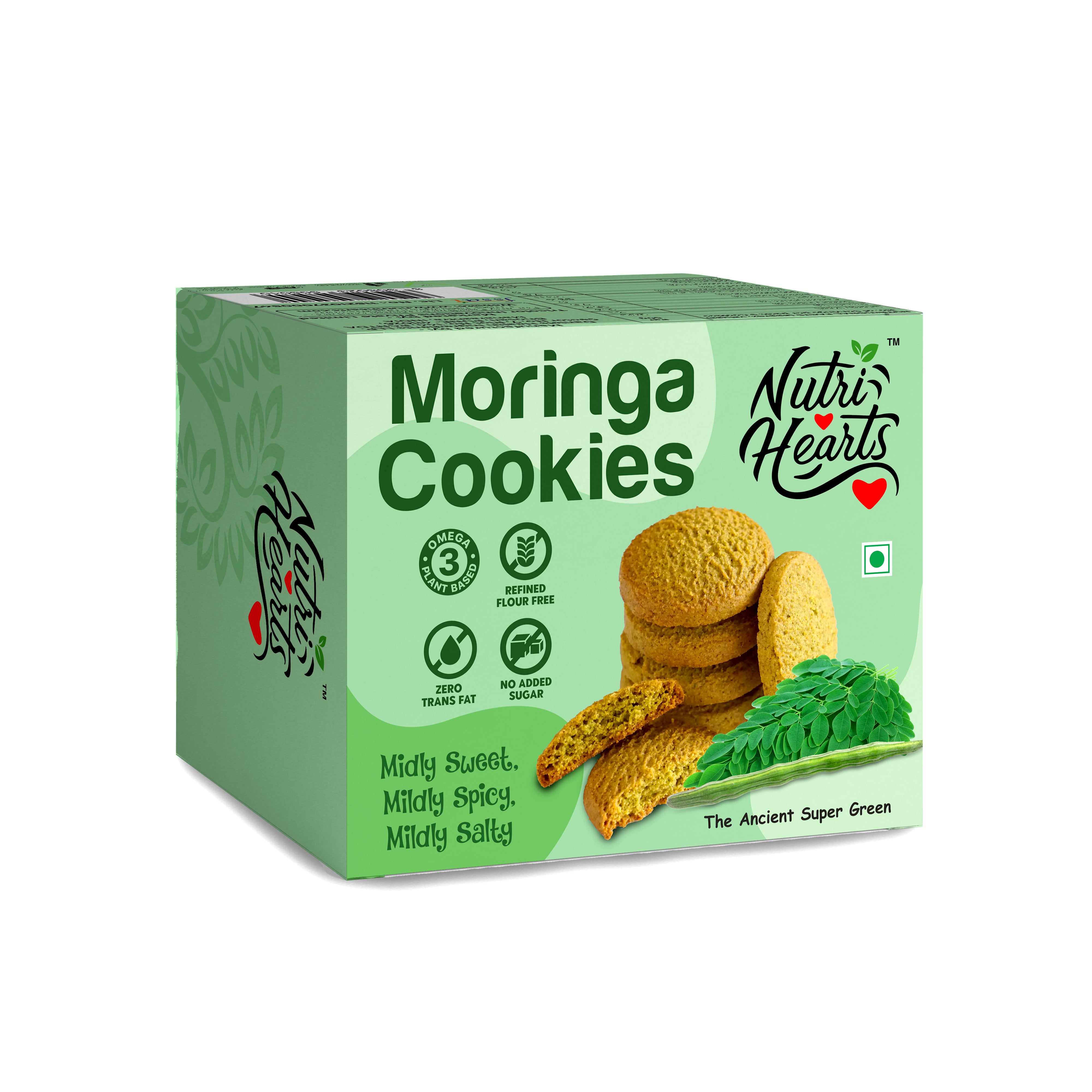 Nutri Hearts Cookies (Assorted Set) - Moringa, Cinnamon Turmeric, Vegan and Ginger Lemon